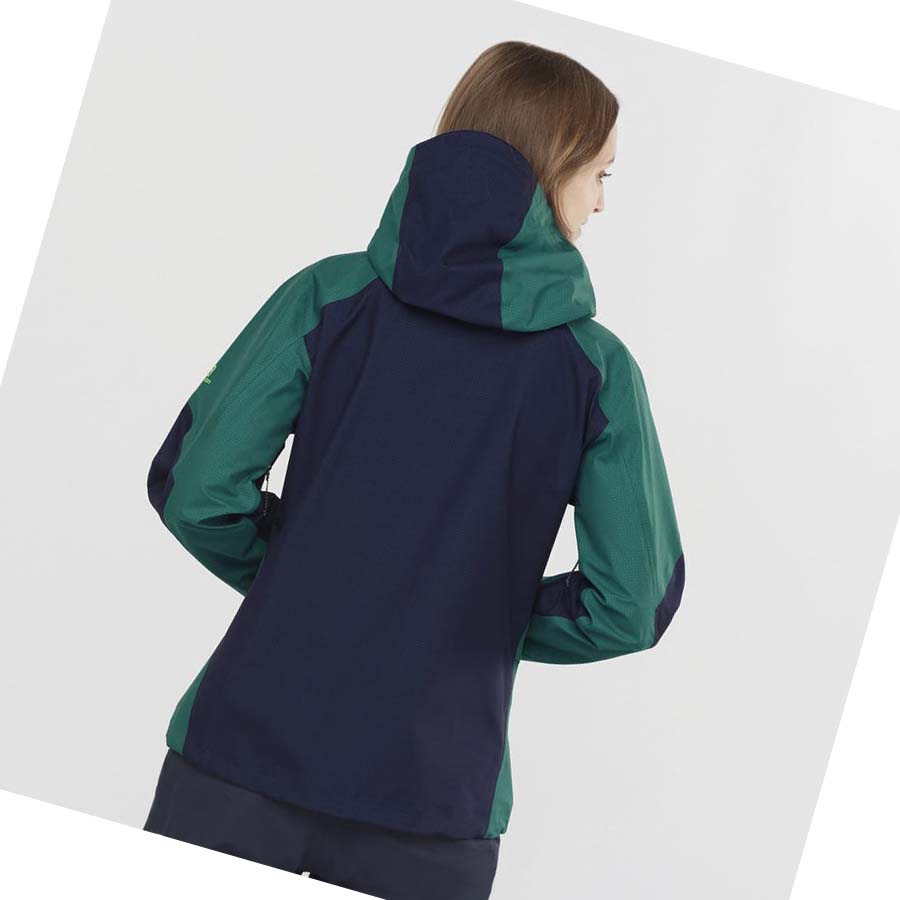 Chaquetas Salomon OUTPEAK GORE-TEX WATERPROOF 3L Mujer Verdes | MX 2471NWY